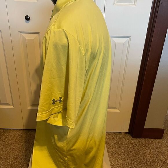 Under Armour Mens HeatGear Yellow Short Sleeve Polo - Picture 2 of 5